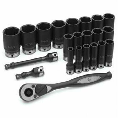 COOL KITCHEN 50 in. Drive 6 Point Fractional Deep Duo Socket Set - 22 Pieces CO3485168